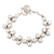 Pearl link bracelet, 'Many Moons' - Handmade Bridal Jewelry Sterling Silver and Pearl Bracelet
