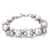 Pearl link bracelet, 'Clarity' - Pearl Bracelet Handcrafted in Sterling Silver Bridal Jewellery (image 2a) thumbail