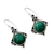Malachite earrings, 'Forest Charm' - Sterling Silver and Malachite Dangle Earrings