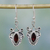 Granat-Ohrhänger - Ohrringe aus Sterlingsilber und Granat von India Jewelry