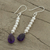 Pearl and amethyst earrings, 'Timeless Treasures' - Pearl and amethyst earrings (image 2b) thumbail