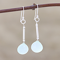 Chalcedony dangle earrings, 'Spring Rain' - Chalcedony dangle earrings