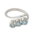Blauer Topas-Ring mit 3 Steinen - Handgefertigter Blautopas-Silberring mit drei Steinen