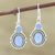 Chalcedony dangle earrings, 'Ocean Mystique' - Artisan Crafted Sterling Silver and Chalcedony Earrings thumbail