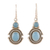 Chalcedony dangle earrings, 'Ocean Mystique' - Artisan Crafted Sterling Silver and Chalcedony Earrings (image 2a) thumbail