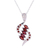 Garnet pendant necklace, 'Crimson Twirl' - Garnet in Sterling Silver Necklace Fair Trade Jewelry