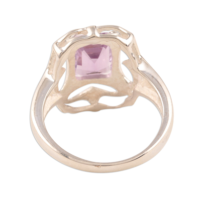 Amethyst cocktail ring, 'Reverie' - Silver and Amethyst Ring