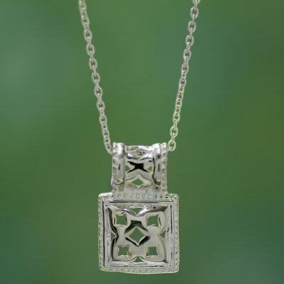 Sterling silver pendant necklace, 'Secret Chamber' - Sterling silver pendant necklace