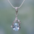 Blue topaz floral necklace, 'Dazzling Dew' - Sterling Silver Necklace Cubic Zirconia Blue Handmade  (image 2) thumbail