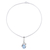 Blue topaz floral necklace, 'Dazzling Dew' - Sterling Silver Necklace Cubic Zirconia Blue Handmade  (image 2c) thumbail