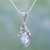 Blue topaz floral necklace, 'Scintillating Bouquet' - Fair Trade Sterling Silver Necklace Cubic Zirconia Jewelry (image 2) thumbail