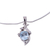 Blue topaz floral necklace, 'Scintillating Bouquet' - Fair Trade Sterling Silver Necklace Cubic Zirconia Jewelry (image 2c) thumbail