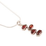 Garnet necklace, 'Flash' - Garnet necklace