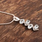 Blue topaz pendant necklace, 'Flash' - Blue topaz pendant necklace