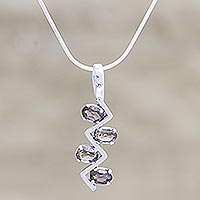 Smoky quartz pendant necklace, 'Flash' - Smoky quartz pendant necklace
