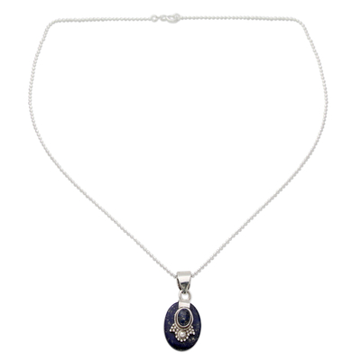 Lapislazuli-Halsband, „Sternbilder“ – Artisan Jewelry Halskette aus Lapislazuli und Sterlingsilber