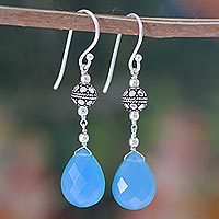 Chalcedony dangle earrings,