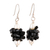 Pearl and onyx dangle earrings, 'Midnight Kiss' - Pearl and Onyx Beaded Earrings