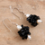 Pearl and onyx dangle earrings, 'Midnight Kiss' - Pearl and Onyx Beaded Earrings