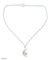 Blue topaz pendant necklace, 'Sparkling Moonlight' - Blue Topaz Crescent Moon Pendant Necklace thumbail