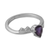 Amethyst solitaire ring, 'Kiss' - Amethyst Solitaire Ring from India (image 2a) thumbail