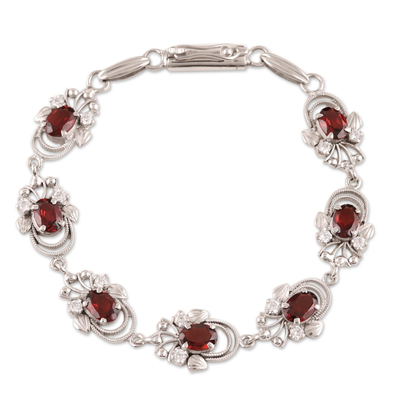 Garnet link bracelet