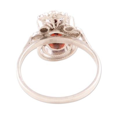 Garnet ring, 'Dazzling Dew' - Garnet ring