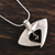 Garnet pendant necklace, 'Hold Me Lightly' - Garnet Necklace Sterling Silver India Modern Jewelry (image 2b) thumbail