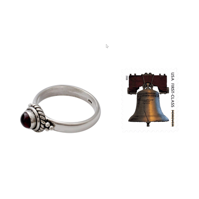 Granat-Geburtssteinring - Ring aus Sterlingsilber und Granat