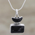 Onyx pendant necklace, 'Black Midnight' - Handcrafted Silver and Onyx Pendant Necklace (image p157332) thumbail