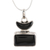 Onyx pendant necklace, 'Black Midnight' - Handcrafted Silver and Onyx Pendant Necklace (image p157332) thumbail