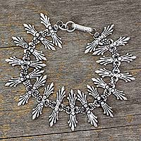 Sterling silver wristband bracelet, Silver Wreath