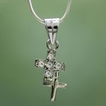 Sterling silver cross necklace, 'To Each a Cross' - Sterling silver cross necklace