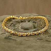 Gold vermeil citrine tennis bracelet, 'Golden Twilight' - Gold vermeil citrine tennis bracelet