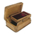 Walnut wood jewelry box, 'Triumphant Elephants' - Walnut wood jewellery box thumbail