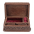 Walnut wood jewelry box, 'Woodpecker Flowers' - Walnut wood jewellery box (image 2e) thumbail