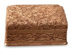 Walnut wood jewelry box, 'Wild Ivy' - Artisan Hand Carved Wood Jewelry Box from India