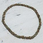 Unakite Strand Necklace, 'Autumn Garland'