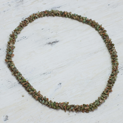 Unakite strand necklace, 'Autumn Garland' - Unakite Strand Necklace