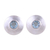 Blue topaz button earrings, 'Sky Shield' - Artisan Crafted Silver and Blue Topaz Button Earrings