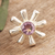 Amethyst flower ring, 'Radiant Spring' - Amethyst and 925 Silver Flower Ring thumbail