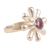 Amethyst flower ring, 'Radiant Spring' - Amethyst and 925 Silver Flower Ring (image 2c) thumbail