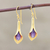 Gold vermeil amethyst flower earrings, 'Secret Lilies' - Gold vermeil amethyst flower earrings