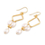Gold vermeil pearl dangle earrings, 'Mystic Quadrants' - Indian Bridal Jewellery Vermeil and Pearl Earrings