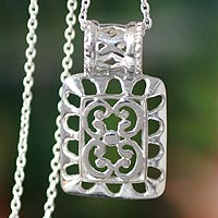 Sterling silver pendant necklace, 'Legends' - Sterling silver pendant necklace