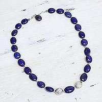 Lapis lazuli strand necklace, 'Forever Love'