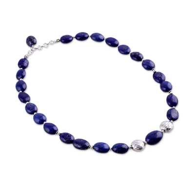 Lapis lazuli strand necklace, 'Forever Indigo' - Lapis Lazuli Strand Necklace