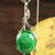 Malachite pendant necklace, 'Love Lyrics' - Malachite Pendant Sterling Silver Necklace from India (image 2) thumbail