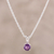 Amethyst pendant necklace, 'Spiritual Promises' - Amethyst Solitaire Pendant Necklace (image 2) thumbail