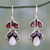 Amethyst and rainbow moonstone chandelier earrings, 'Rainbow' - Sterling Silver and Multigem Earrings from India thumbail